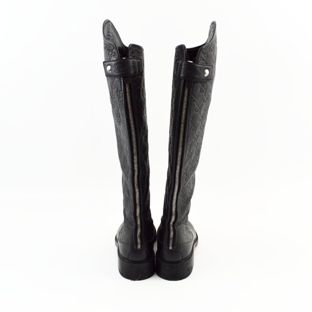 Gucci Monogram Leather riding boot #217-21 - Picture 5 of 6